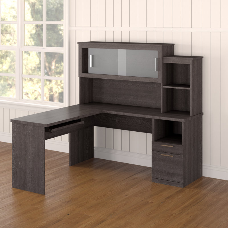 Red Barrel Studio® Avery Reversible LShape Executive Desk with Hutch